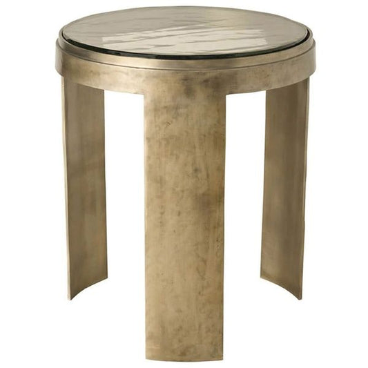 Table d'Extremite Ronde Nuvola, Zinc Ancien