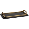 Plateau rectangulaire cuir Greyson, Laiton Naturel