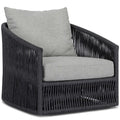 Fauteuil Pivotant Exterieur Porto, Ardoise Alessi / Corde Gris Fonce